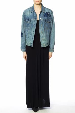 'rose' floral motif denim jacket, zdjęcie 2 'rose' floral motif denim jacket od AllSaints